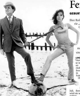  ?? BILD: DPA ?? Sexsymbol der 60er: Diana Rigg als Geheimagen­tin Emma Peel mit ihrem Partner John Steed (Patrick Macnee)