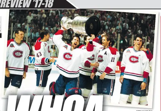  ?? GETTY IMAGES FILE ?? Patrick Roy and the Canadiens hoist the Stanley Cup in 1993, the last time a Canadian team won the NHL’s silver chalice.