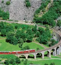  ?? Foto: Rhätische Bahn ?? Die Route der Rhätischen Bahn ist optisch ein Hochgenuss.