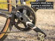  ??  ?? Glencoe’s SRAM Apex 1 gearing is matched to own brand cranks