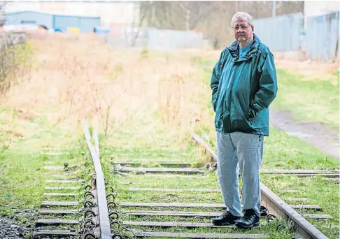  ??  ?? DELIGHTED: Eugene Clarke of Levenmouth Rail Campaign. Picture by Steve Brown.