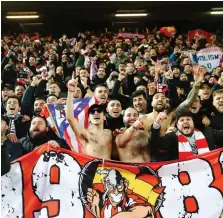  ?? GETTY IMAGES ?? Tifosi durante Liverpool-Atletico Madrid dell’11 marzo