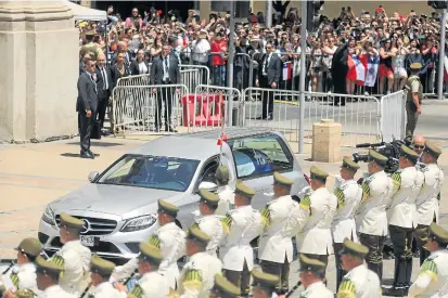  ?? REUTERS ?? Así fue el funeral del expresiden­te de Chile Sebastián Piñera, en Santiago. Le rindieron honores