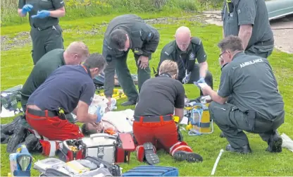  ??  ?? Laura Cuthbert said the way the paramedics worked was like “something you’d see in a film”.