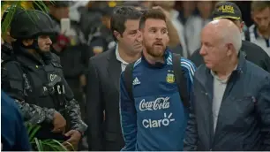  ?? AFP ?? Argentina’s Lionel Messi walks upon arrival at a hotel in Guayaquil, Ecuador, ahead of their Fifa World Cup 2018 qualifier against Ecuador. —