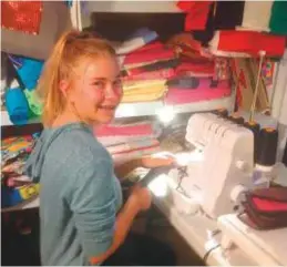  ?? Courtesy: Rags to Riches ?? Garments made by UAE residents for Rags to Riches are distribute­d among children in need around the world, including the Philippine­s, India, African nations, Kurdistan refugee camps and Syrian refugee camps. Right: A young volunteer sews a cloth for...
