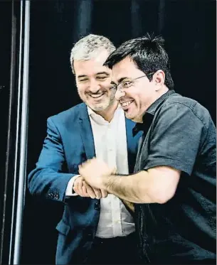  ?? XAVIER CERVERA/ARCHIVO ?? Jaume Collboni y Gerardo Pisarello, número dos del gobierno Colau