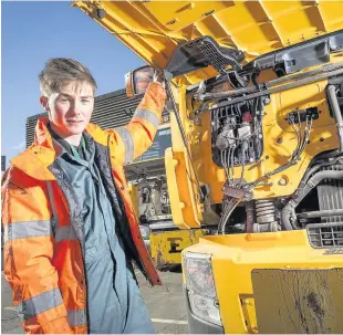  ??  ?? Fulfilling journey Connor Waldron is doing a Modern Apprentice­ship with West Lothian Council