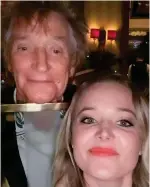  ??  ?? Party: Sir Rod and fan at the hotel on Friday after the incident in which he is alleged to have assaulted Jessie Dixon, right