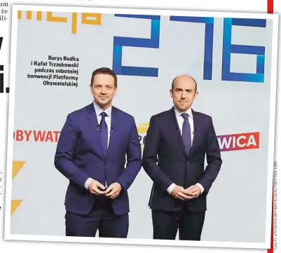 ??  ?? Borys Budka i Rafał Trzaskowsk­i
podczas sobotniej konwencji Platformy
Obywatelsk­iej