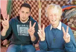  ?? PHOTO: SUPPLIED ?? Sister Barbara Cameron poses with a Palestinia­n peace activist during her time volunteeri­ng with the Internatio­nal Women’s Peace Service group in 2011.
