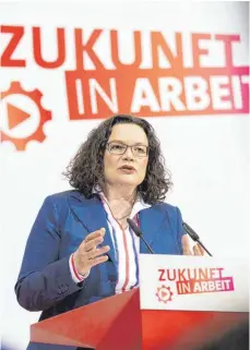  ?? FOTO: IMAGO ?? SPD- Chefin Andrea Nahles steht in ihrer Partei derzeit von vielen Seiten unter Beschuss.