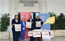  ?? ?? Dr Paula Vassallo, director Health Promotion and Disease Prevention; Dr Stephanie Xuereb, CEO of Mental Health Services; Michel Cordina, executive director at HSBC
Bank Malta and deputy chair of the HSBC Malta Foundation and Glenn Bugeja, manager Corporate Sustainabi­lity