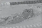  ?? STAFF PHOTO BY TED BLACK ?? Westlake Village swimmer Carla Arquero begins the backstroke portion of the 15- to 18-year-old girls 100-yard individual medley in the Prince-Mont All-Stars meet on Saturday at West Arundel Swim Club in Laurel. Arquero finished 16th in the event, the...