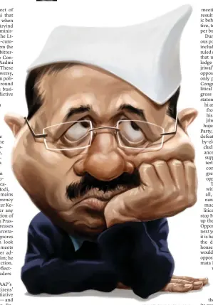  ?? KT ILLUSTRATI­ON BY SANTHOSH KUMAR ?? When Modi meets the CMs collective­ly, he neither addresses Kejriwal nor listens to him; he doesn’t even glance in his direction