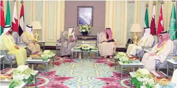  ?? WAM ?? Riyadh meeting His Highness Shaikh Mohammad Bin Rashid Al Maktoum, Vice-President and Prime Minister of the UAE and Ruler of Dubai, during a meeting of the GCC leaders in Riyadh yesterday. He later returned home after leading the UAE delegation to the...