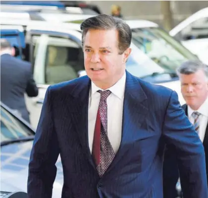  ?? AFP ?? El consultor político y exdirector de campaña de Trump, Paul Manafort, fue condenado en ocho de 18 cargos por los que estaba acusado, entre esos, cinco por haber realizado declaracio­nes falsas de impuesto.