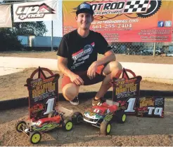  ??  ?? Ryan Cavalieri took the win in the 2WD Buggy and Stadium Truck Open classes with Team Associated.