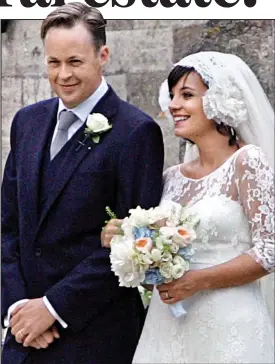  ??  ?? Dream wedding: Lily Allen and Sam Cooper tie the knot in 2011