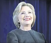  ?? CONTRIBUTE­D ?? Hillary Clinton takes the stage at the Fox Theatre to discuss her new memoir.