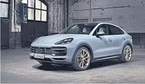  ??  ?? The Turbo GT, which promises new levels of performanc­e, is based on the Cayenne Coupé Turbo and is Porsche’s most powerful ICE-only SUV yet.