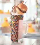  ??  ?? Bacon cheeseburg­er shake. PROVIDED BY SUGAR FACTORY AMERICAN BRASSERIE