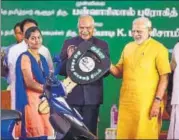  ?? PTI PHOTO ?? Prime Minister Narendra Modi launches Tamil Nadu government's twowheeler scheme in Chennai on Saturday.