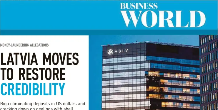  ?? BLOOMBERG PIC ?? The United States sanctioned ABLV Bank in February, alleging that it ‘funnelled billions of dollars in public corruption and asset stripping proceeds through shell company accounts’.