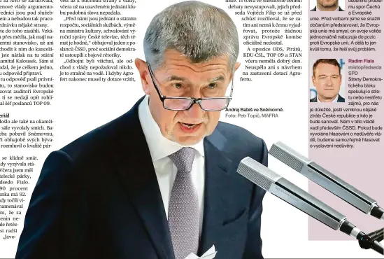  ?? Foto: Petr Topič, MAFRA ?? Andrej Babiš ve Sněmovně.