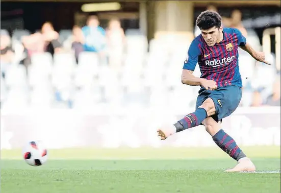  ?? FC BARCELONA ?? Carles Aleñá va transforma­r un penal l’últim partit que el Barça B ha disputat al Miniestadi