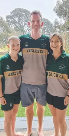  ?? ?? Anglesea’s Annie, Jarrod and Noelle Taylor.