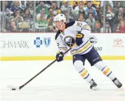  ?? CHARLES LECLAIRE / USA TODAY SPORTS ?? Buffalo Sabres center Jack Eichel skates with the puck against the Pittsburgh Penguins during the first period.