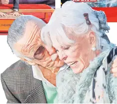  ??  ?? Lee kisses his wife Joan after she walked across his newly unveiled star on the Hollywood Walk of Fame in Hollywood, California, Jan 4, 2011. It was the 2,428th star on the Walk of Fame.