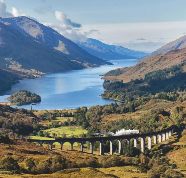  ??  ?? Engineerin­g wizardry: the long sweep of the Glenfinnan viaduct is a triumph of Victorian artistry by ‘Concrete Bob’