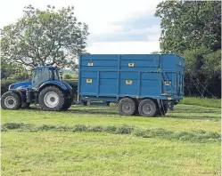  ??  ?? A silage trailer tangled in power lines. The Farm Safety Foundation is highlighti­ng the risks of everyday farm tasks.