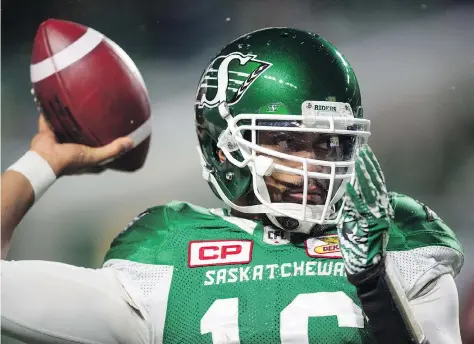  ?? TROY FLEECE ?? A comment by Roughrider­s GM Chris Jones earlier in the week about quarterbac­k Brandon Bridge sparked some discussion that Bridge could be traded, especially after Winnipeg’s Matt Nichols exited practice Wednesday looking injured.