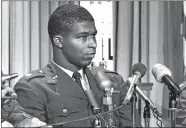  ?? AP FILE PHOTO ?? In this June 30, 1967, file photo, Maj. Robert H. Lawrence Jr., the first black astronaut in the U.S. space program, is introduced at a news conference in El Segundo, Calif. Lawrence was part of a classified military space program in the 1960s called...