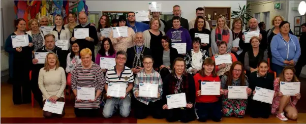  ??  ?? Participan­ts and employers in the National Learning Network Rehab Care Job Shadow Day were presented with their certificat­es by Cllr Jim Moore.