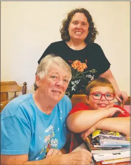  ?? (Courtesy Photo/Renee Fry) ?? Renee Fry (center) poses with her mother, Pat Fry, (left) and son Liam Fry Hawker. Renee Fry, CEO and co-founder of an online estate planning business, moved in with her parents just outside State College, Pa., so Pat, a retired eighth-grade science teacher, could oversee Liam’s online schooling.