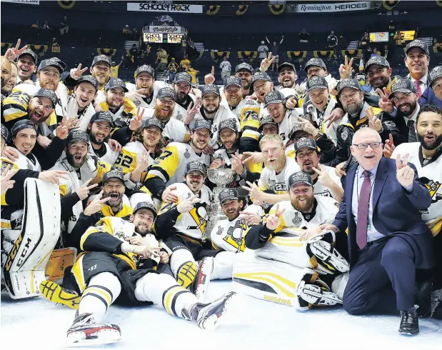  ?? BRUCE BENNETT / GETTY IMAGES ?? With a solid core in place, the Pittsburgh Penguins could be posing for this kind of photo for years to come.