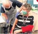 ??  ?? EXAMPLE Prue Leith gets vaccine