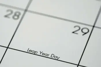  ?? CHARLIE RIEDEL/AP ?? It takes a bit longer than 365 days for the Earth to revolve around the sun, so one day — Feb. 29 as shown Sunday on this 2024 calendar — is added every four years (with some exceptions) to account for the extra time.