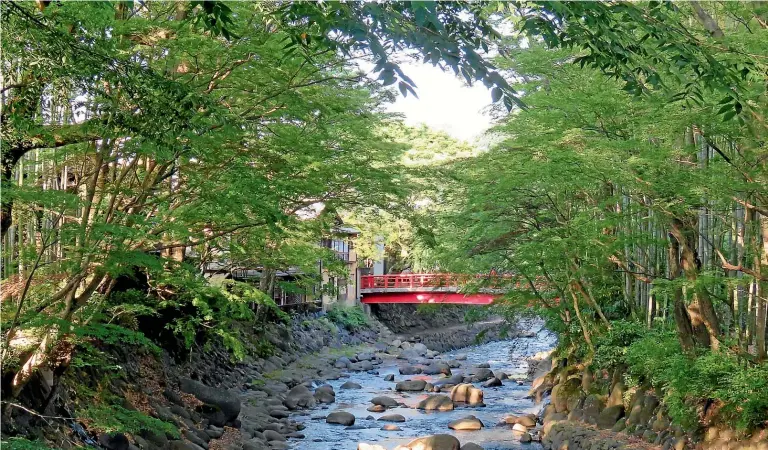  ?? PHOTOS: JUSTIN TYERMAN/ STUFF ?? One of many lovely bridges over the Katsura River in Shuzenji.
