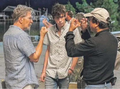  ?? PROVIDED ?? Michael Goi (right) directs actor Gary Oldman (left) in the 2019 horror movie “Mary.”