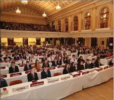  ??  ?? Delegates at last year’s Davis College Model United Nations event at Cork City Hall.