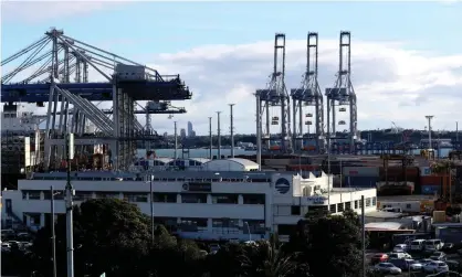 ?? Photograph: Hannah Peters/ Getty Images ?? New Zealand’s latest local coronaviru­s case was a man who worked at the ports of Auckland and Taranaki.