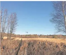  ?? RP-FOTO: JON ?? Manchmal muss man Glück haben: Am frühen Abend zeigt sich schon der Mond am blauen Himmel über der Heide.