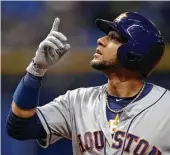  ?? Chris O’Meara / Associated Press ?? Astros first baseman Yuli Gurriel was 3-for-4 with a run and an RBI in Friday’s win over the Rays. Two of his hits were doubles and he is batting .319.