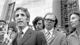  ?? Associated Press ?? Daniel Ellsberg, left, with co-defendant Anthony Russo, was charged with espionage and conspiracy for leaking the Pentagon Papers in the early 1970s.