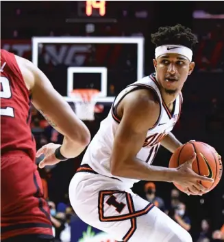  ?? AP ?? Illinois guard Alfonso Plummer had a game-high 24 points Friday night against Rutgers in Champaign.